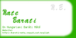 mate barati business card